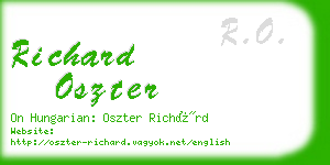 richard oszter business card